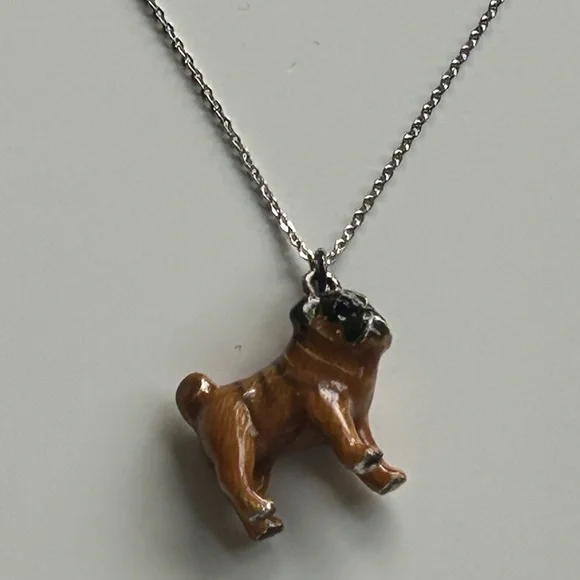 Fawn Pug Pendant Necklace - Picture 4 of 9